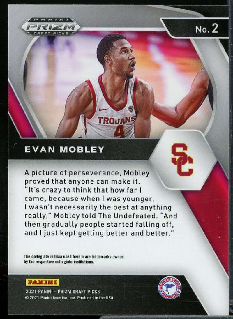 Evan Mobley Rookie Card 2021-22 Panini Prizm Draft Picks #2  Image 2