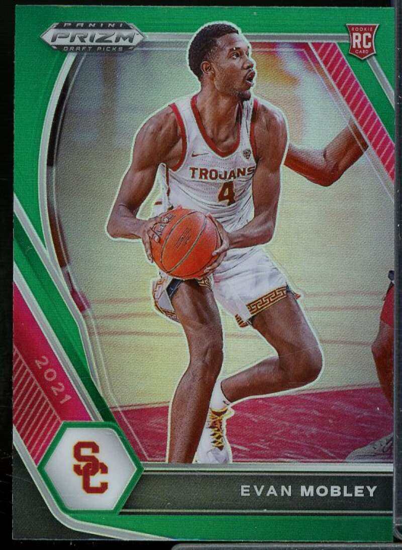 Evan Mobley Rookie Card 2021-22 Panini Prizm Draft Picks Prizms Green #2  Image 1