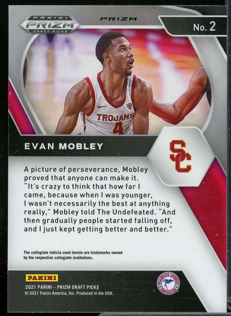Evan Mobley Rookie Card 2021-22 Panini Prizm Draft Picks Prizms Green #2  Image 2