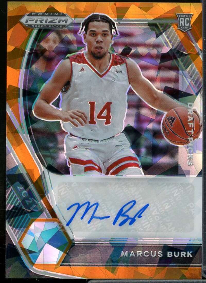 Marcus Burk 2021 Panini Prizm Draft Picks Draft Picks AU Prizms Orange Ice #36  Image 1