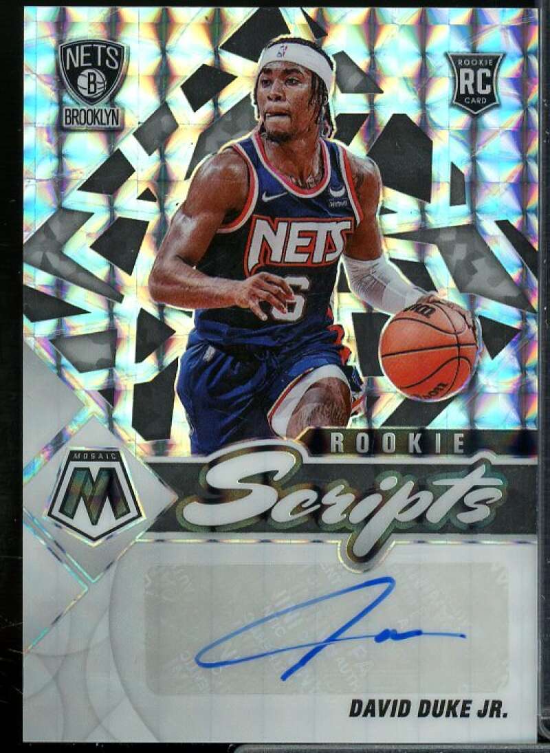 David Duke Jr. 2021-22 Panini Chronicles Draft Picks Mosaic Scripts AU Black #28  Image 1