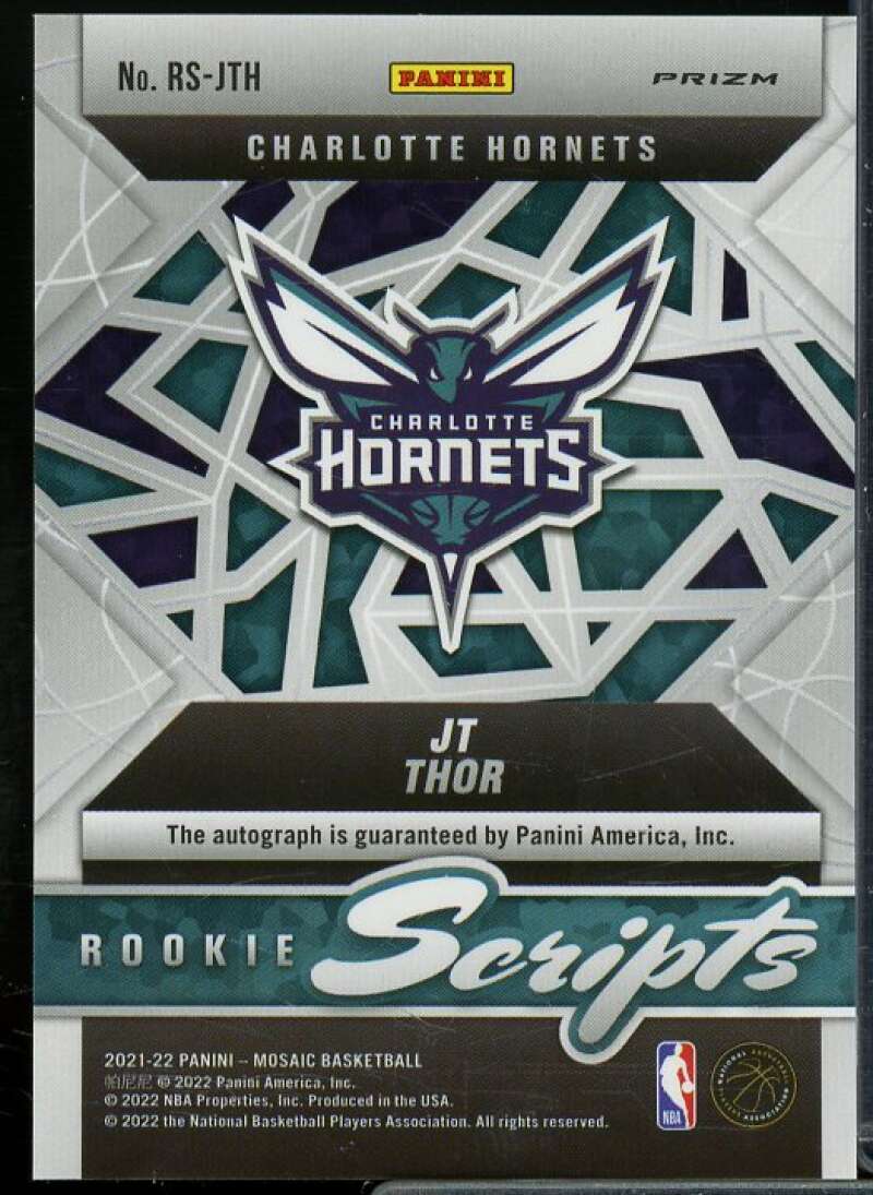 JT Thor Rookie Card 2021-22 Panini Mosaic Rookie Scripts #10  Image 2