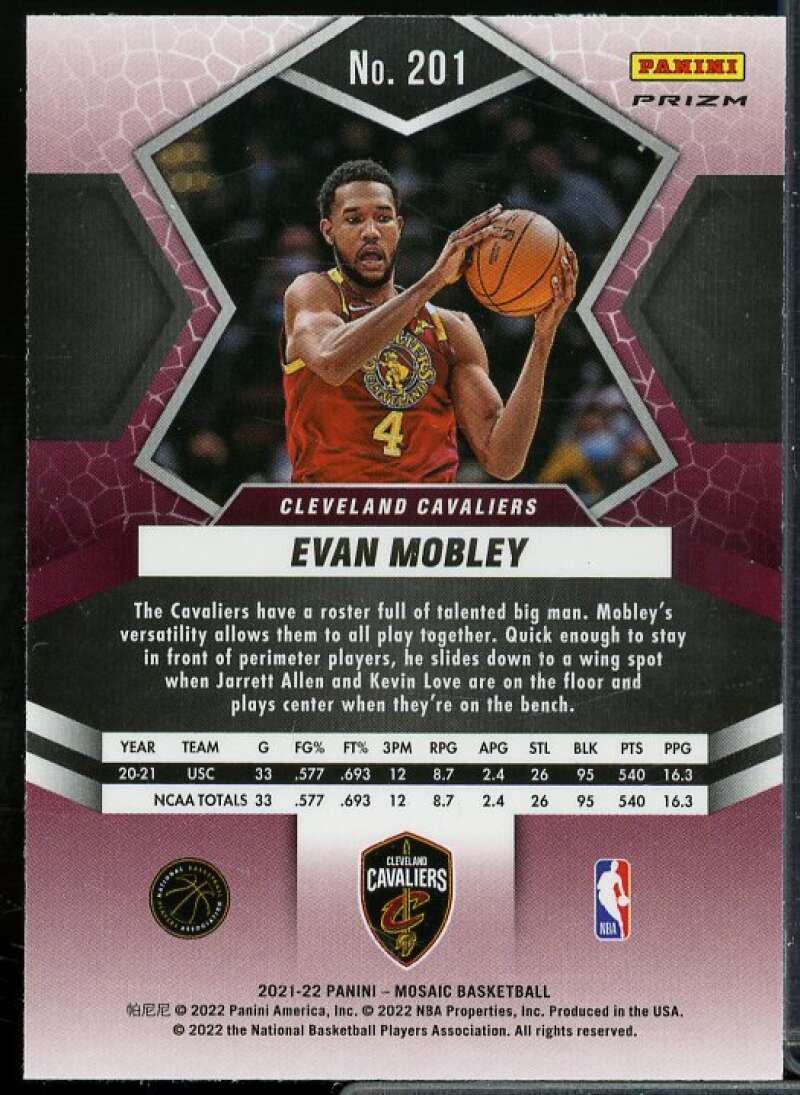 Evan Mobley Rookie Card 2021-22 Panini Mosaic Mosaic #201  Image 2