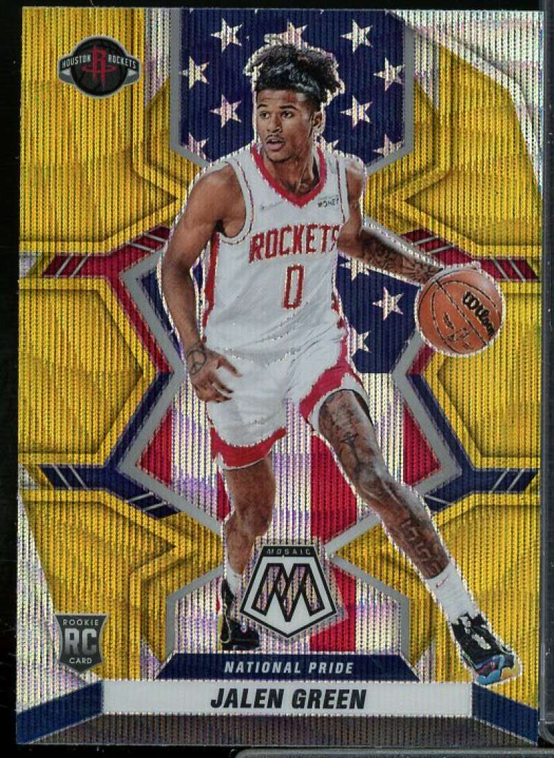 Jalen Green Rookie Card 2021-22 Panini Mosaic Mosaic Gold Wave #259  Image 1