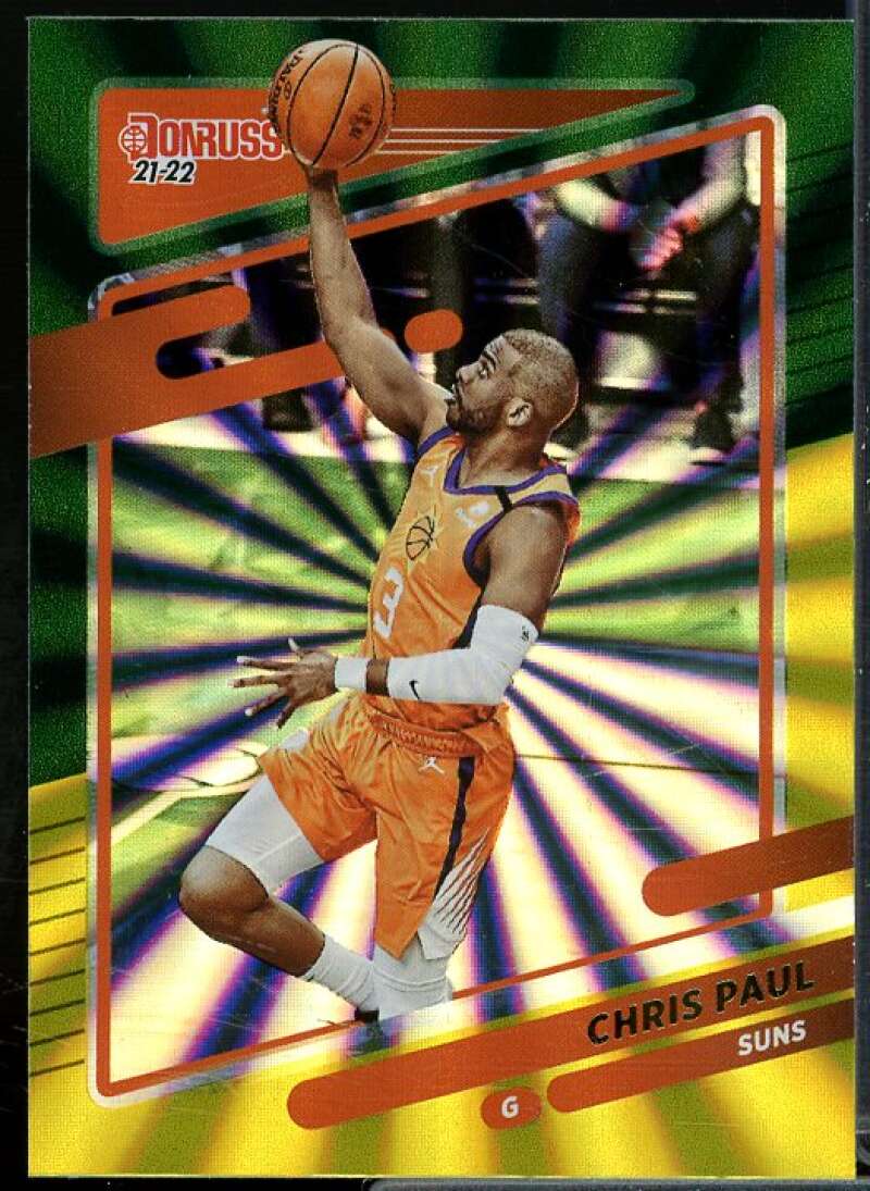 Chris Paul Card 2021-22 Donruss Holo Green and Yellow Laser #178  Image 1