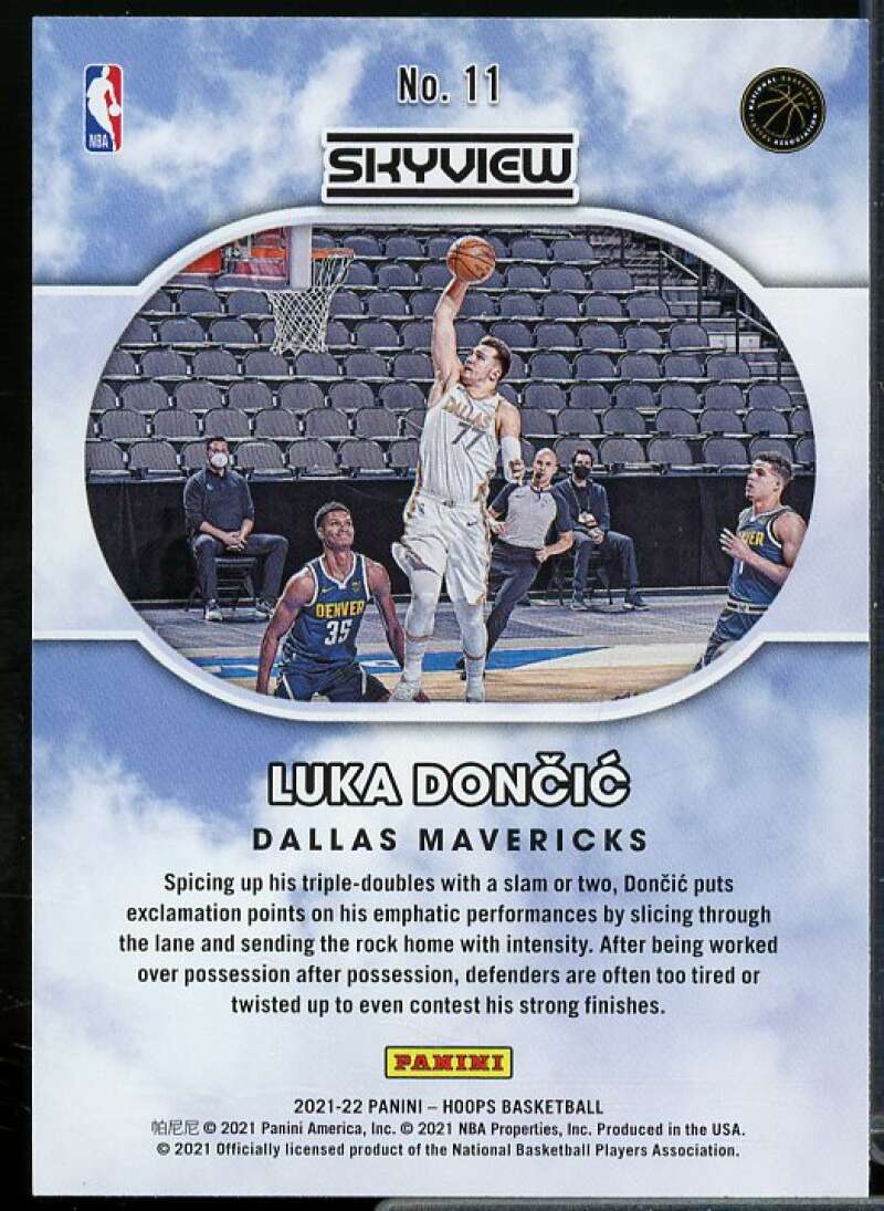 Luka Doncic Card 2021-22 Hoops Skyview #11  Image 2