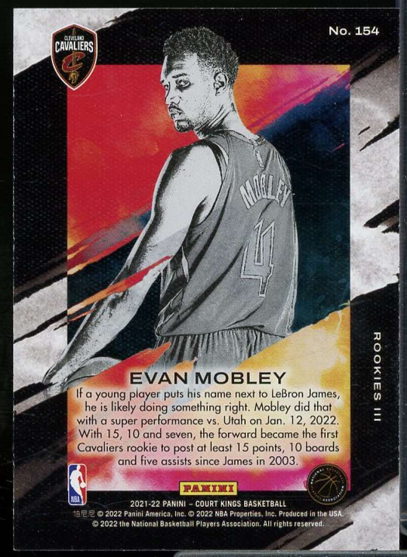 Evan Mobley Rookie Card 2021-22 Court Kings #154  Image 2