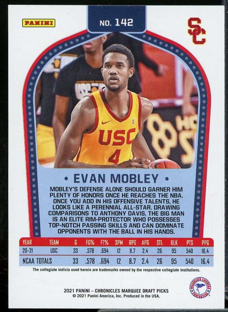 Evan Mobley Rookie Card 2021-22 Panini Chronicles Draft Picks #142  Image 2