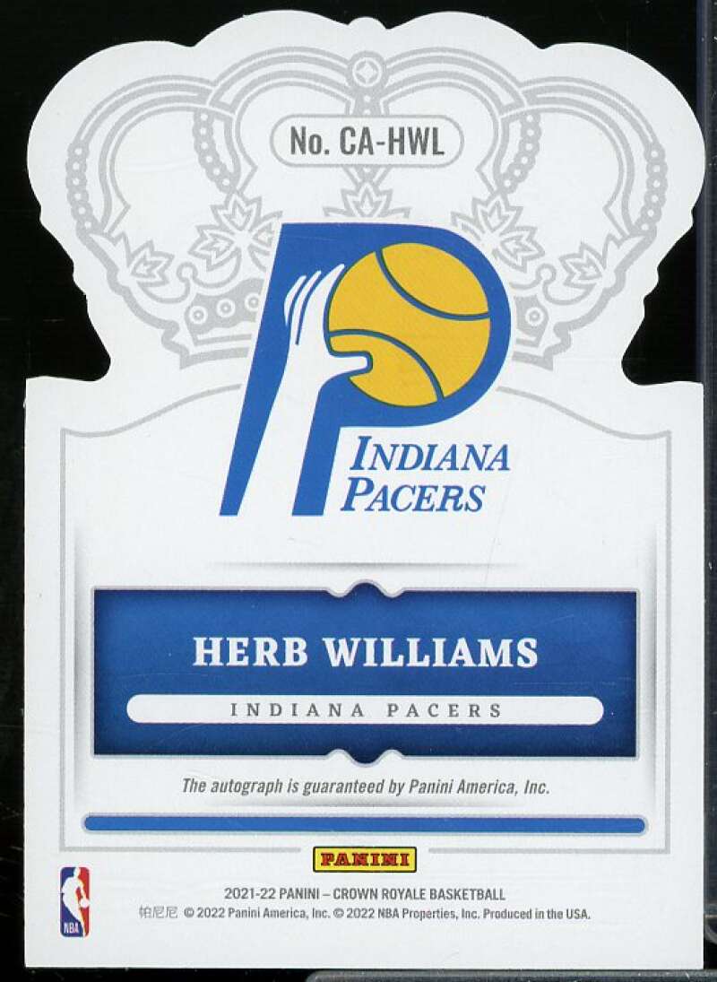 Herb Williams Card 2021-22 Crown Royale Crown Autographs #50  Image 2