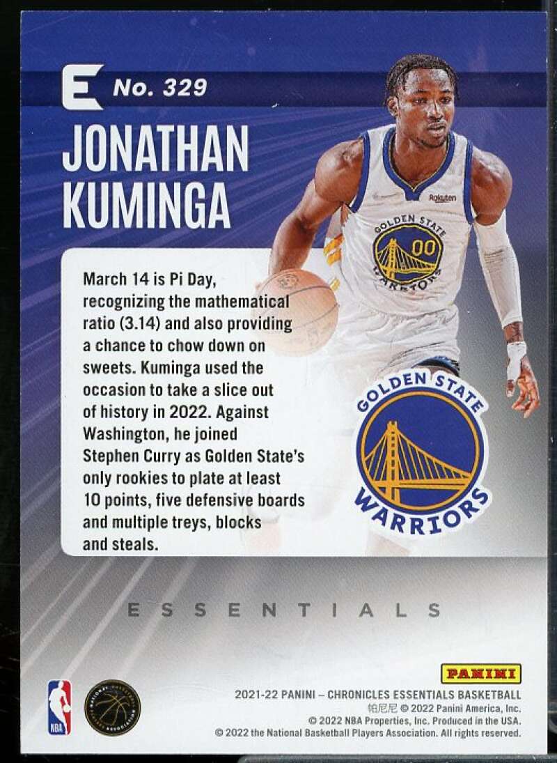 Jonathan Kuminga Rookie Card 2021-22 Panini Chronicles Blue #329  Image 2