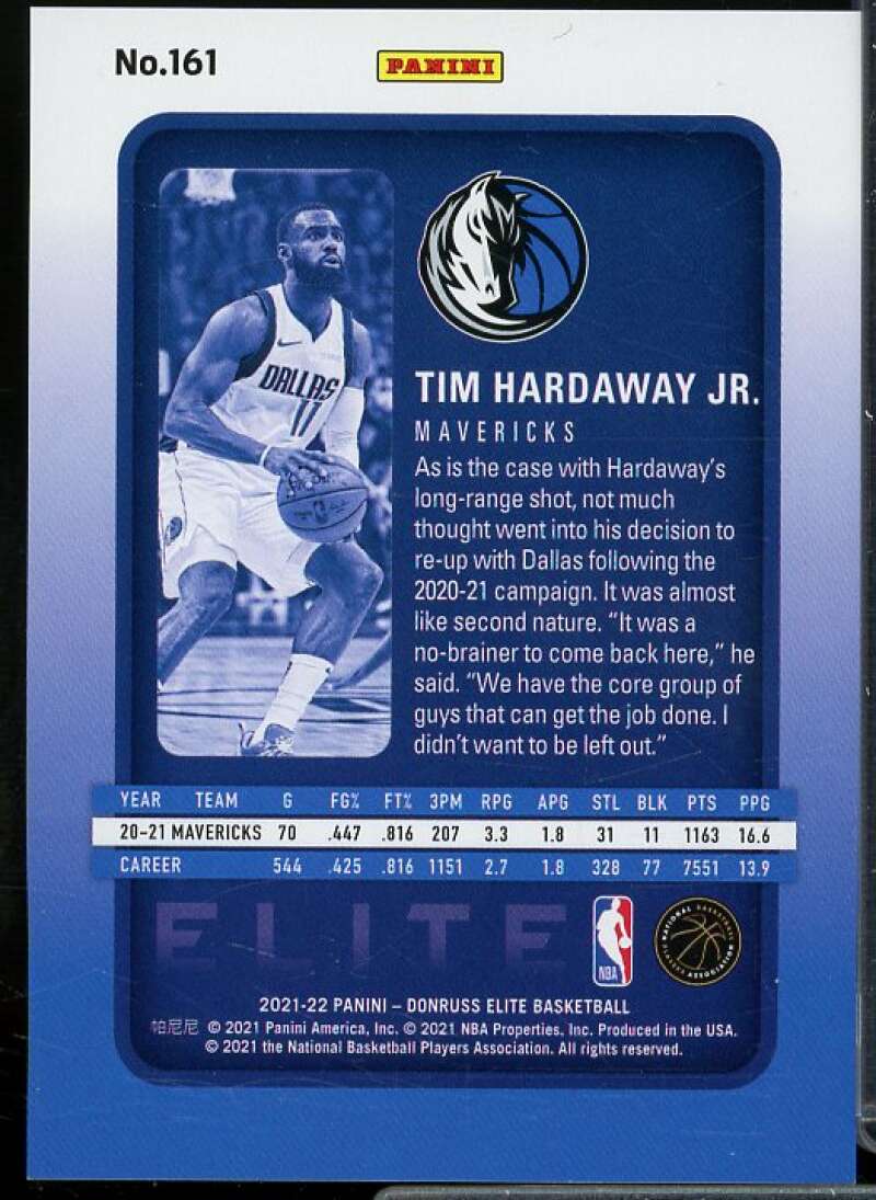 Tim Hardaway Jr. Card 2021-22 Elite Blue #161  Image 2