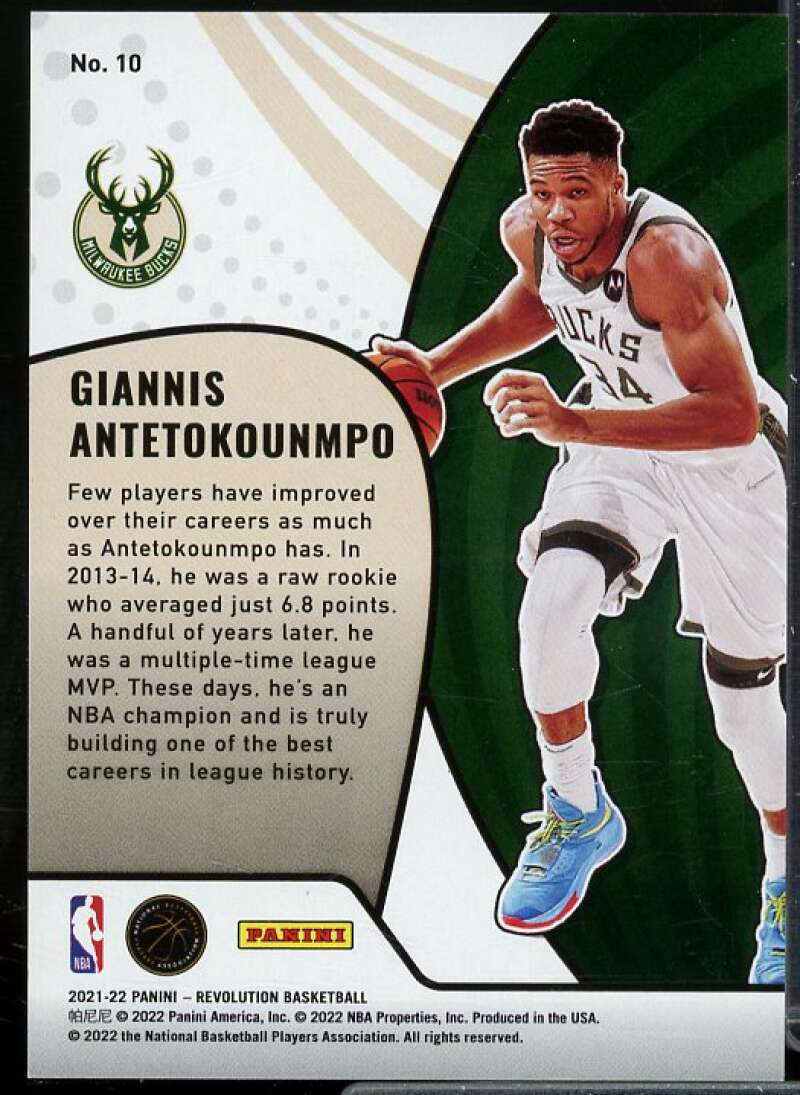 Giannis Antetokounmpo Card 2021-22 Panini Revolution Vortex #10  Image 2