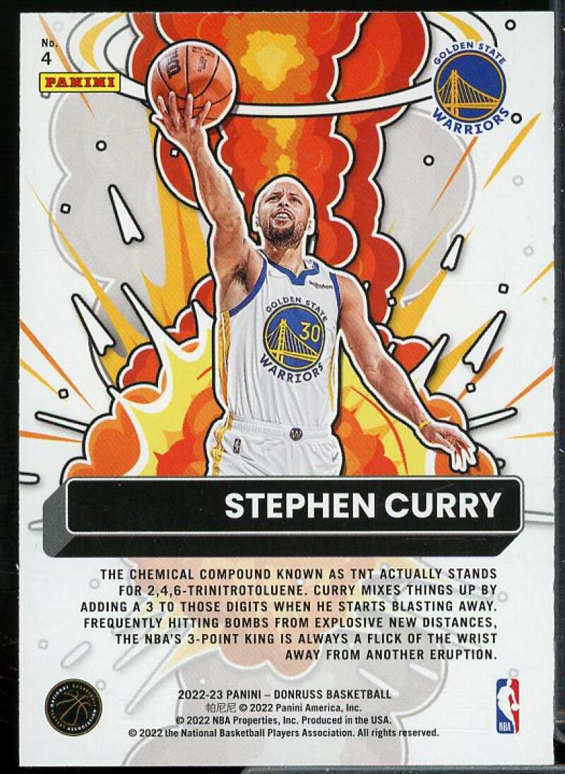 Stephen Curry Card 2022-23 Donruss Bomb Squad #4  Image 2