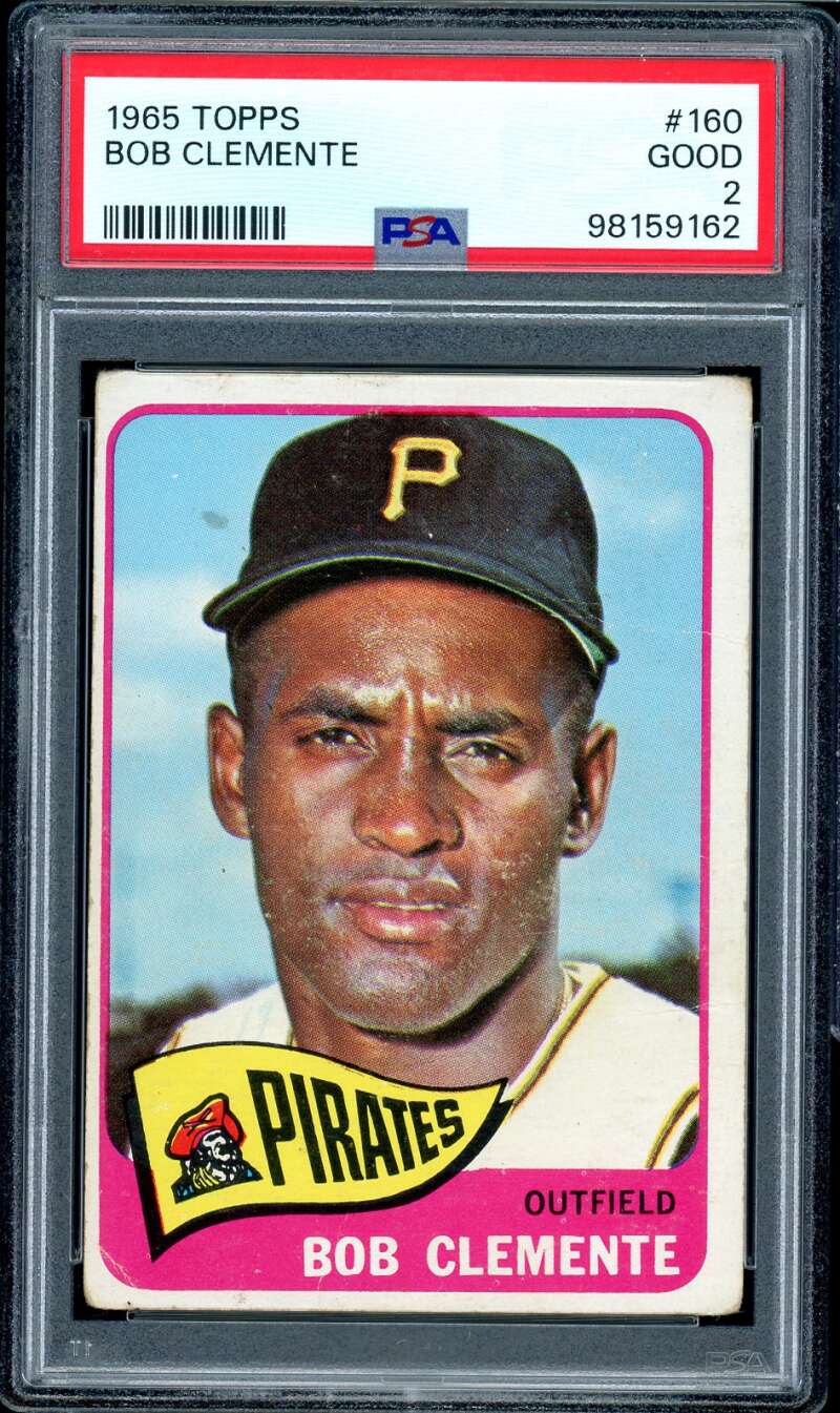 Bob Clemente Card 1965 Topps #160 PSA 2 Image 1