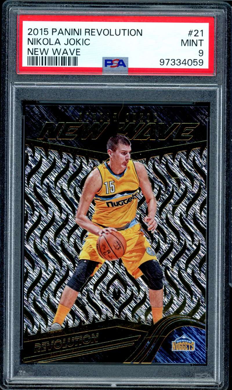 Nikola Jokic Rookie Card 2015-16 Panini Revolution New Wave #21 PSA 9 Image 1