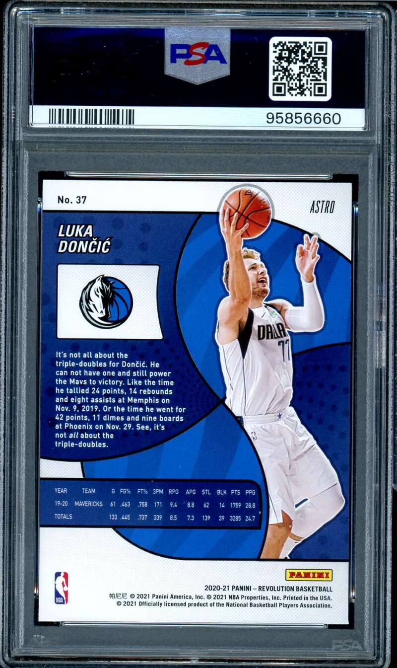 Luka Doncic Card 2020-21 Panini Revolution Astro #37 PSA 10 Image 2