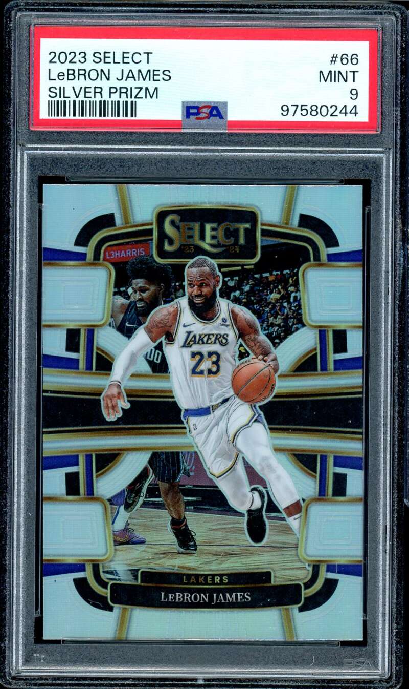LeBron James Card 2023-24 Select Silver Prizm #66 PSA 9 Image 1