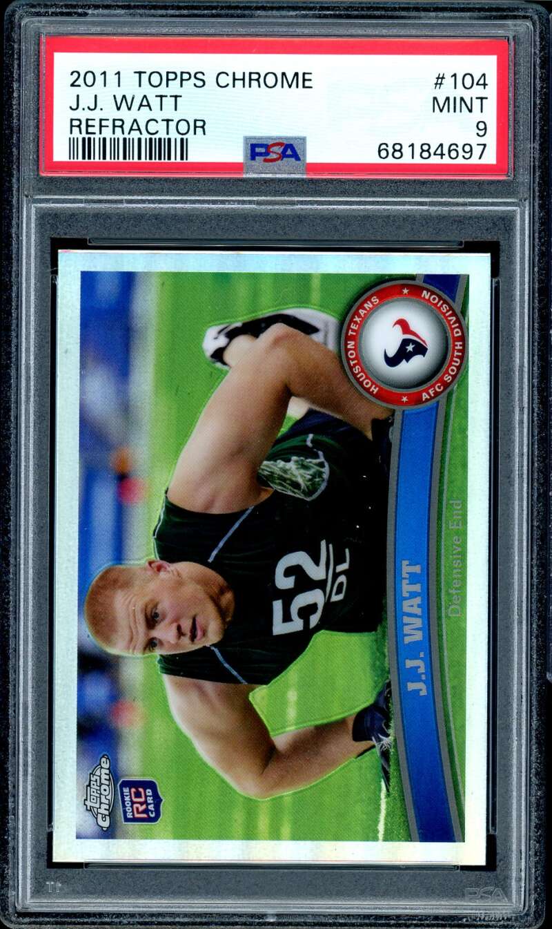 J.J. Watt Rookie Card 2011 Topps Chrome #104 PSA 9 Image 1