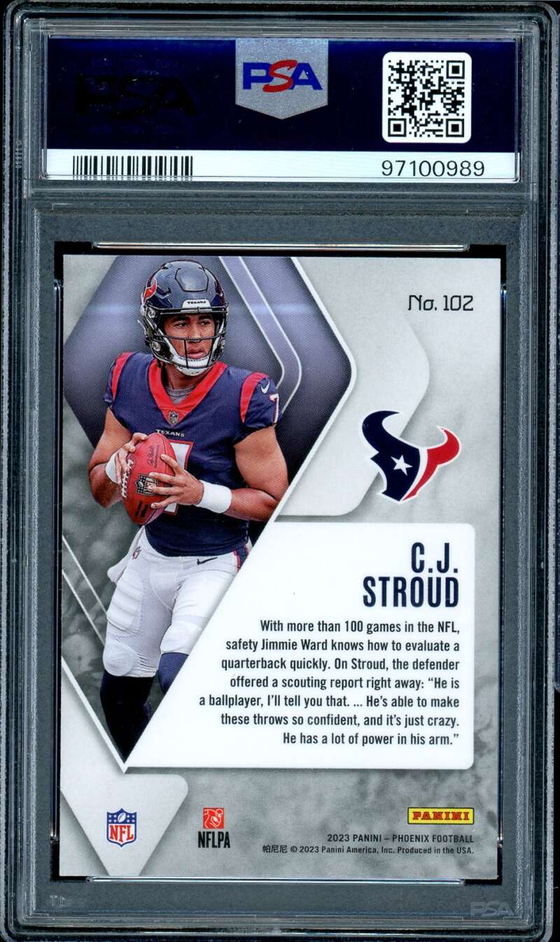 C.J. Stroud Rookie Card 2023 Phoenix #102 PSA 9 Image 2
