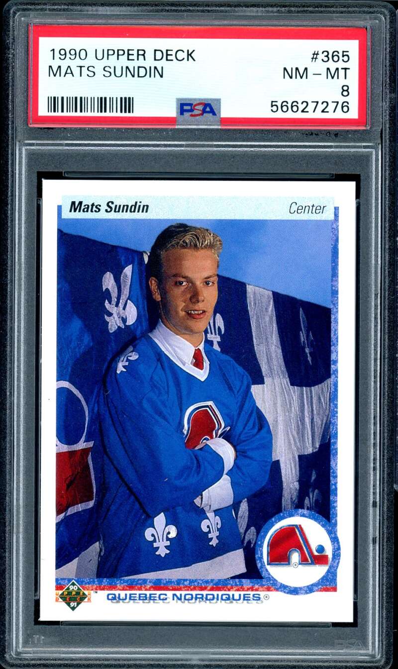 Mats Sundin Rookie Card 1990-91 Upper Deck #365 PSA 8 Image 1