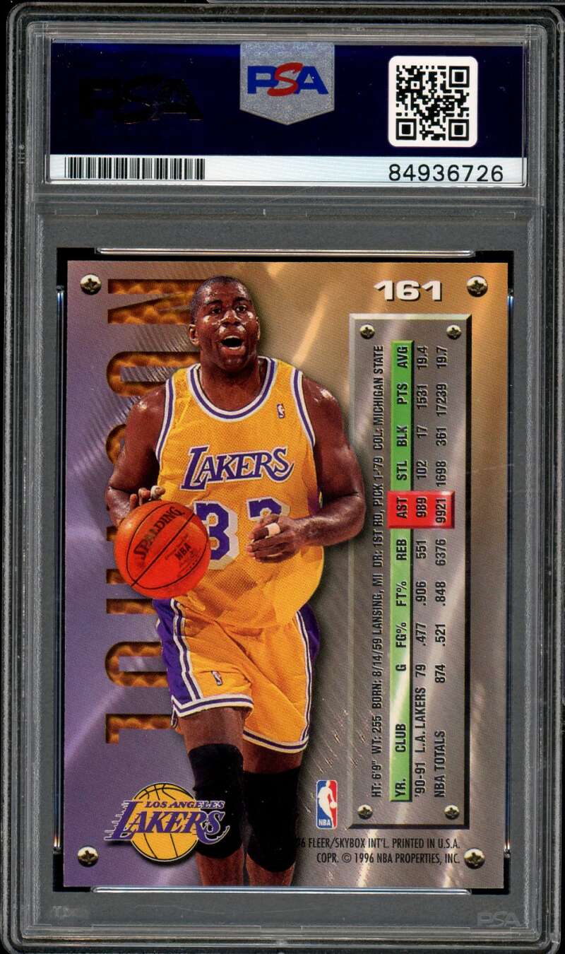 Magic Johnson Card 1995-96 Metal #161 Auto Autograph PSA DNA Authentic Image 2