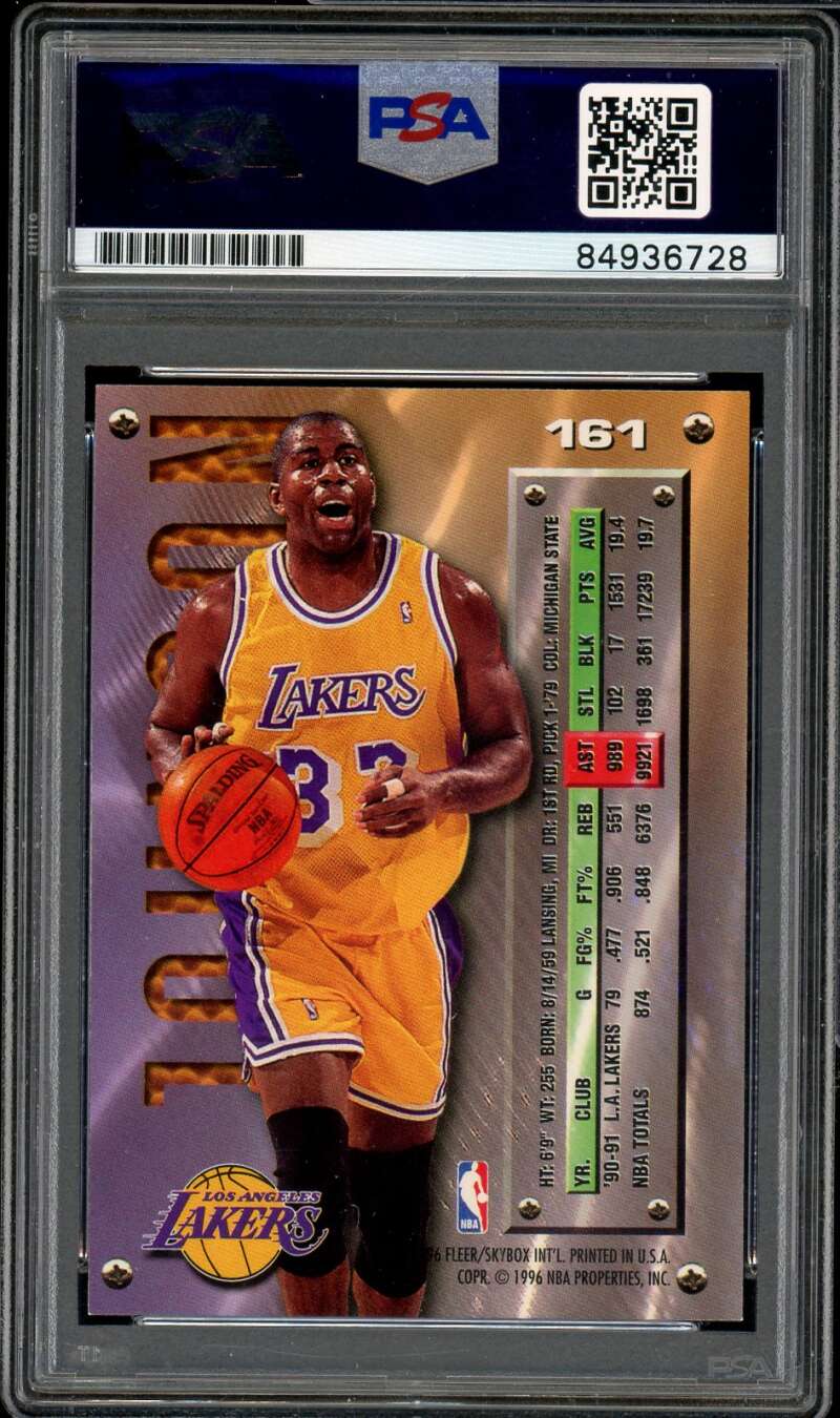 Magic Johnson Card 1995-96 Metal #161 Auto Autograph PSA DNA Authentic Image 2
