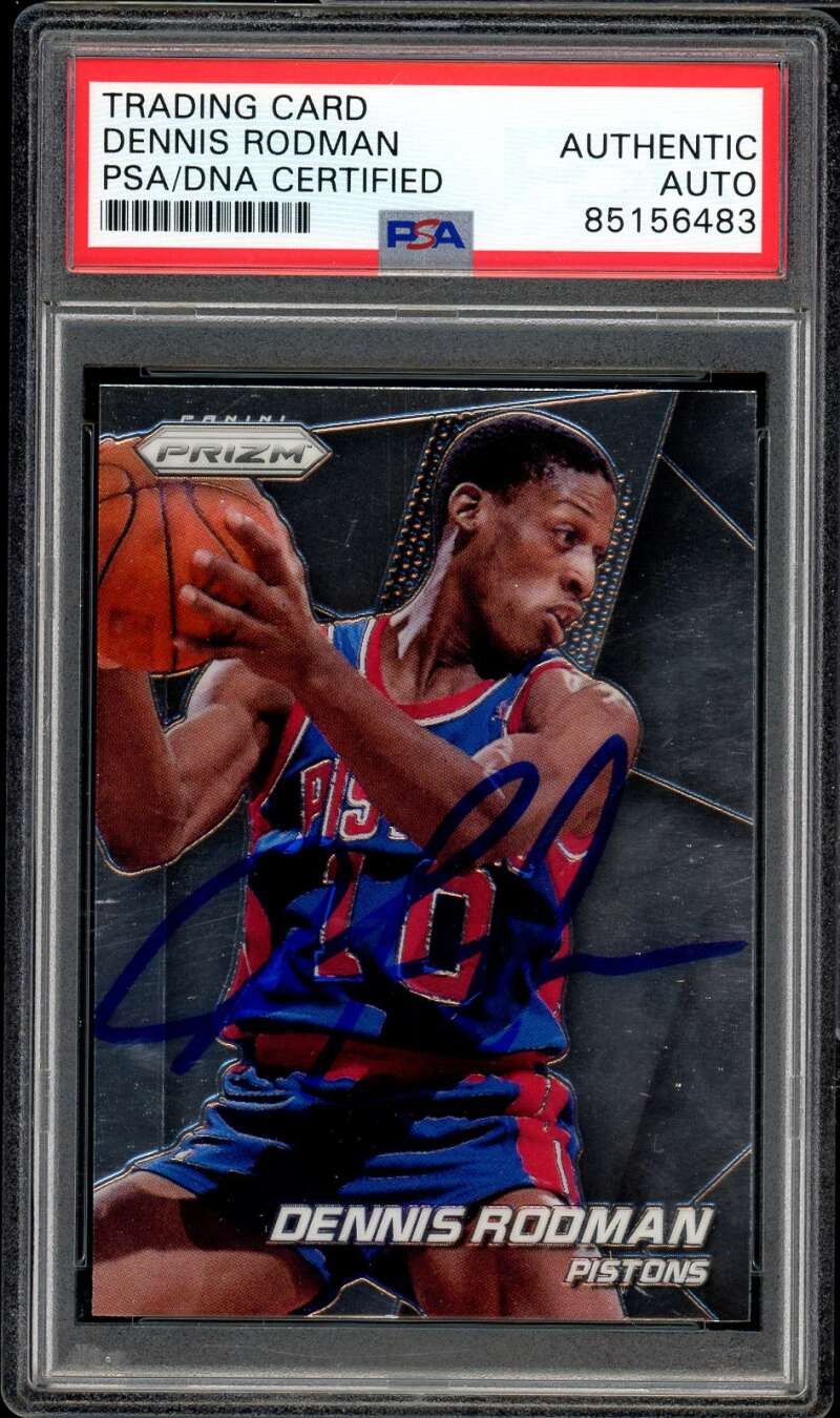 Dennis Rodman Card 2014-15 Panini Prizm #237 Auto Autograph PSA DNA Authentic Image 1