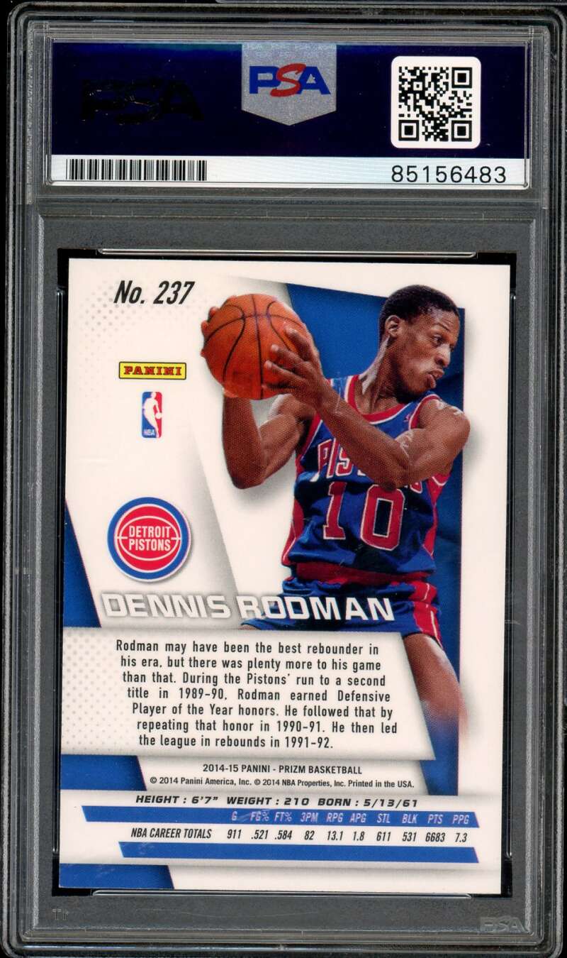 Dennis Rodman Card 2014-15 Panini Prizm #237 Auto Autograph PSA DNA Authentic Image 2