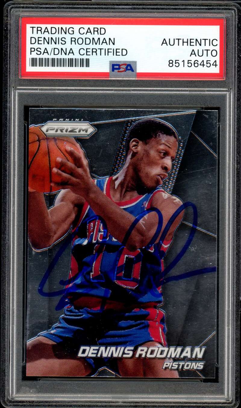 Dennis Rodman Card 2014-15 Panini Prizm #237 Auto Autograph PSA DNA Authentic Image 1