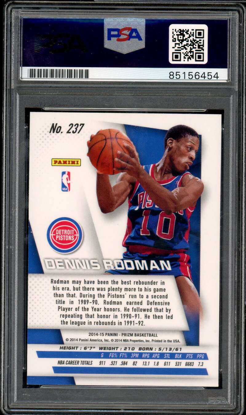 Dennis Rodman Card 2014-15 Panini Prizm #237 Auto Autograph PSA DNA Authentic Image 2
