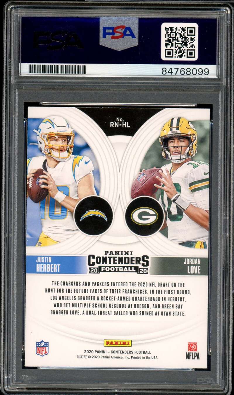 Justin Herbert / Jordan Love Rookie 2020 Contenders Autograph PSA DNA Authentic Image 2