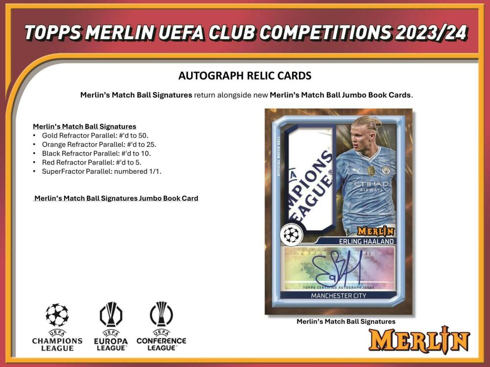 2023-24 Topps Chrome Merlin UEFA Club Competitions Soccer Hobby Box Image 8