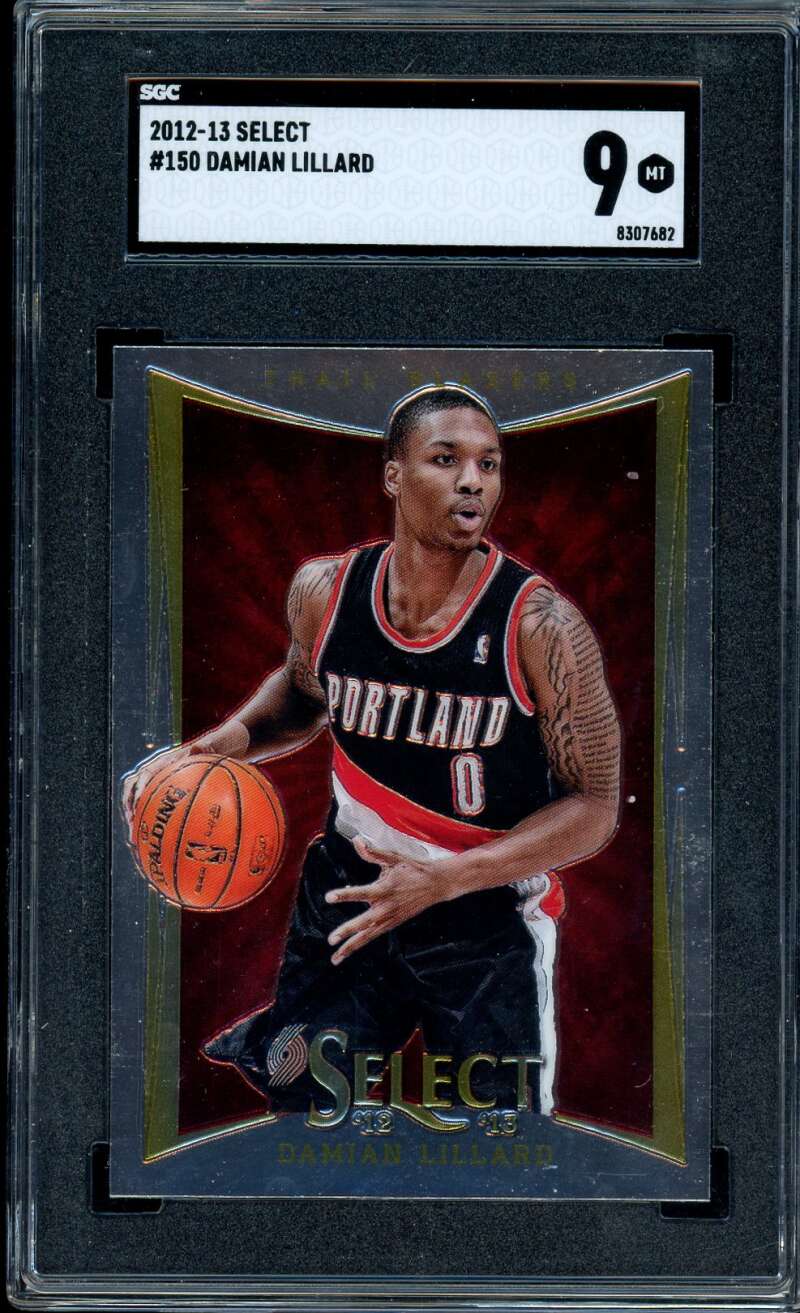 Damian Lillard Rookie Card 2012-13 Select #150 SGC 9 Image 1
