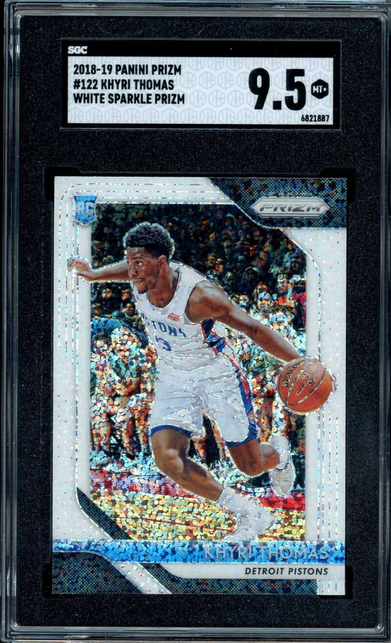Khyri Thomas Card 2018-19 Panini Prizm White Sparkle Prizm #122 SGC 9.5 Image 1