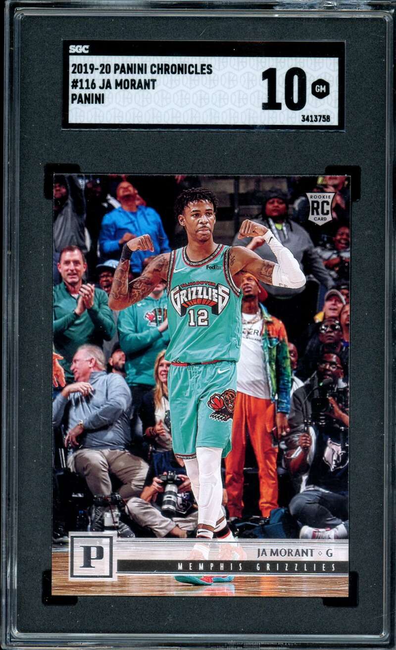 Ja Morant Rookie Card w/Young Dolph 2019-20 Panini Chronicles #116 SGC 10 Image 1