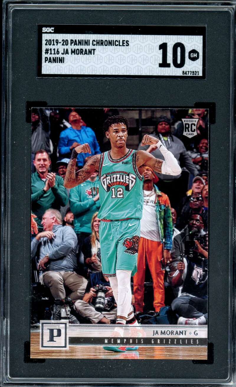 Ja Morant Rookie Card w/Young Dolph 2019-20 Panini Chronicles #116 SGC 10 Image 1