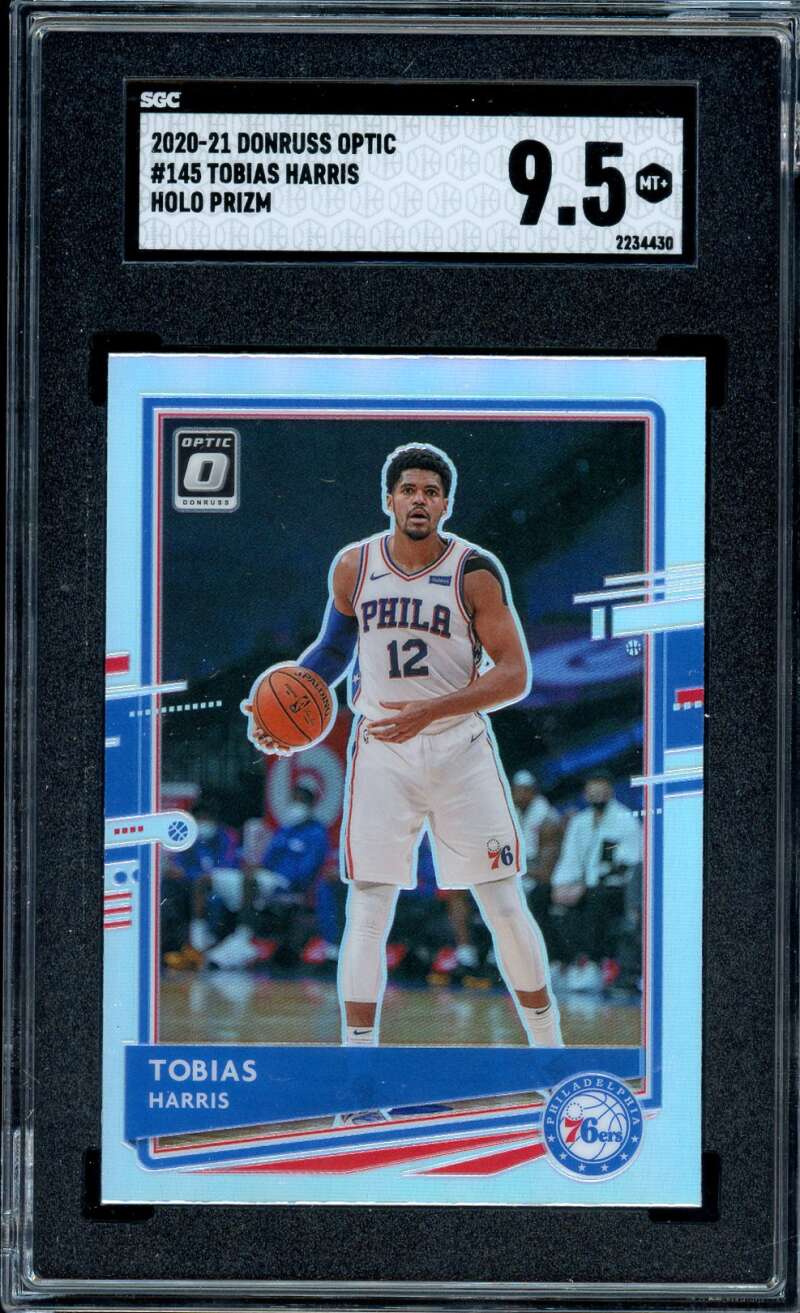 Tobias Harris Card 2020-21 Donruss Optic Holo Prizm #145 SGC 9.5 Image 1
