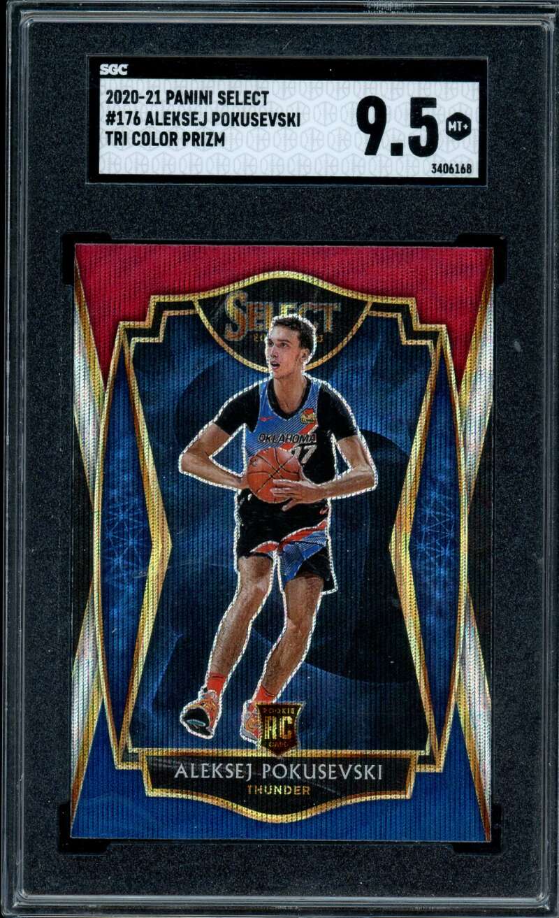 Aleksej Pokusevski Rookie 2020-21 Panini Select Tri Color Prizm #176 SGC 9.5 Image 1