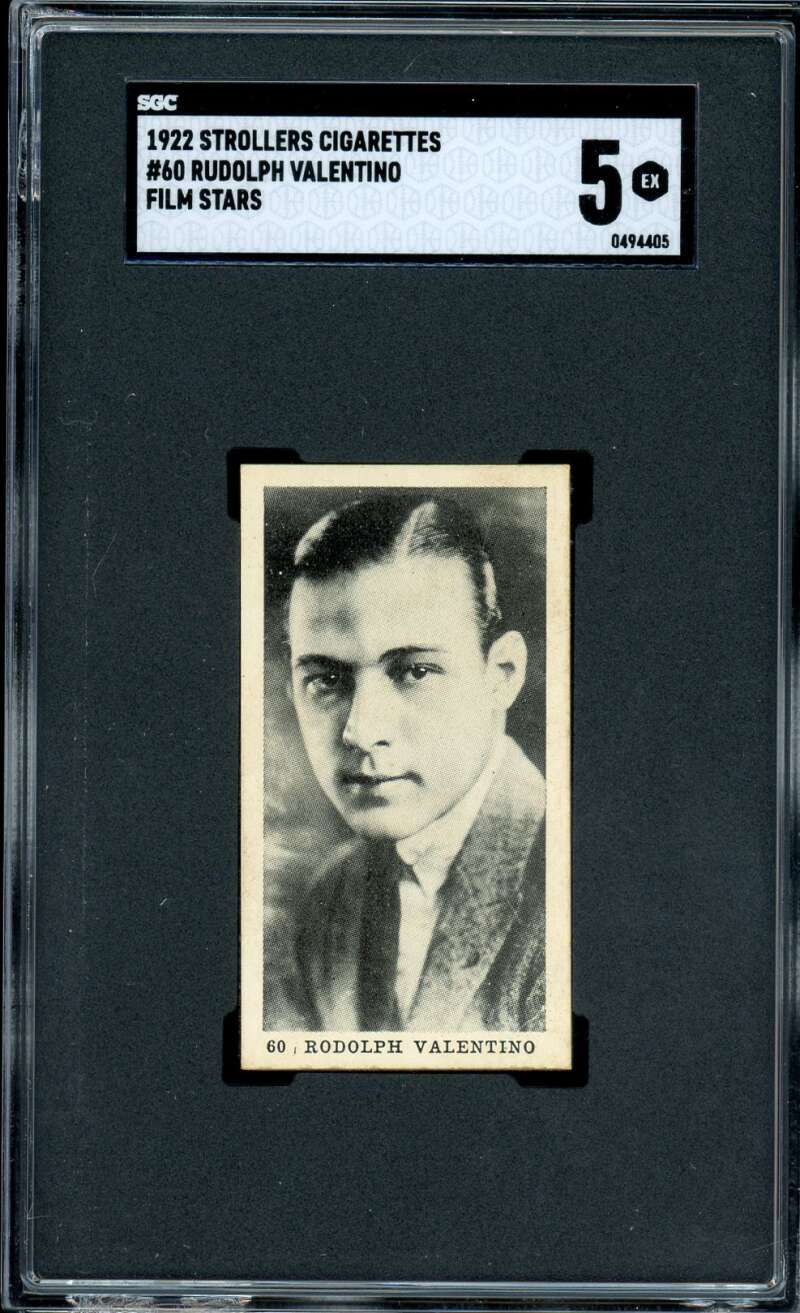 Rudolph Valentino Card 1922 Strollers Cigarettes Film Stars #60 SGC 5 Image 1