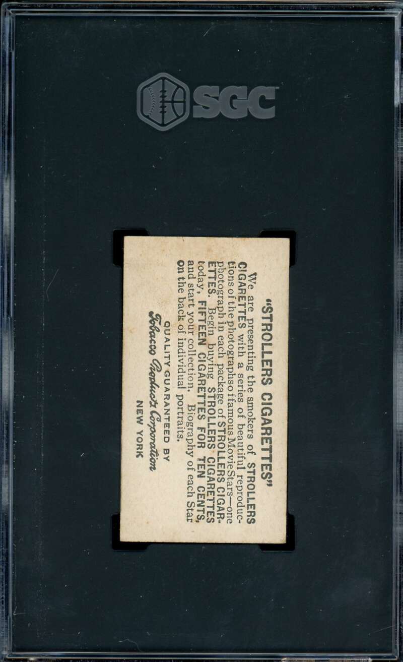 Rudolph Valentino Card 1922 Strollers Cigarettes Film Stars #60 SGC 5 Image 2