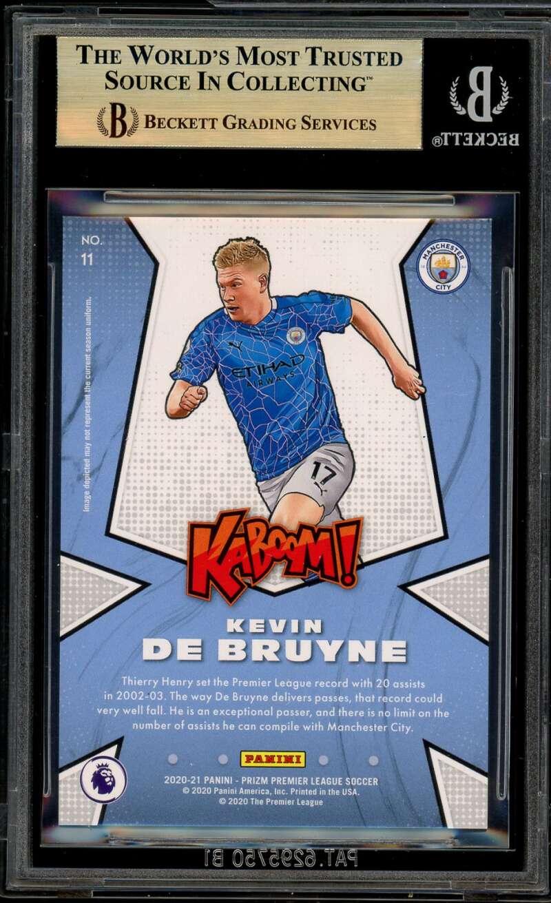 Kevin De Bruyne Card 2020-21 Panini Prizm EPL Kaboom (pop 6) #11 BGS 9.5 Image 2