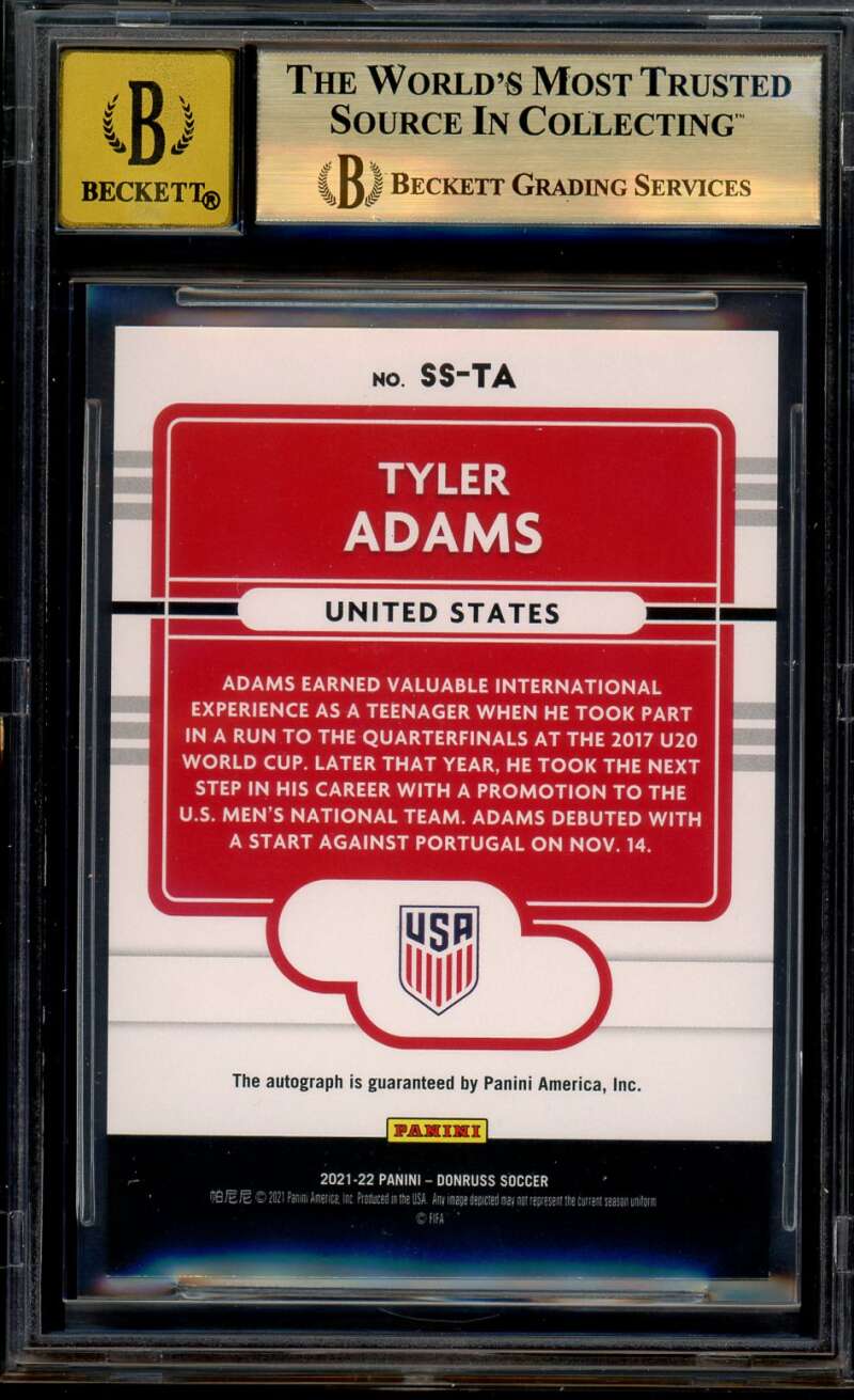 Tyler Adams 2021-22 Donruss Signature Series Blue (pop 1) (23/49) #27 BGS 9.5 Image 2