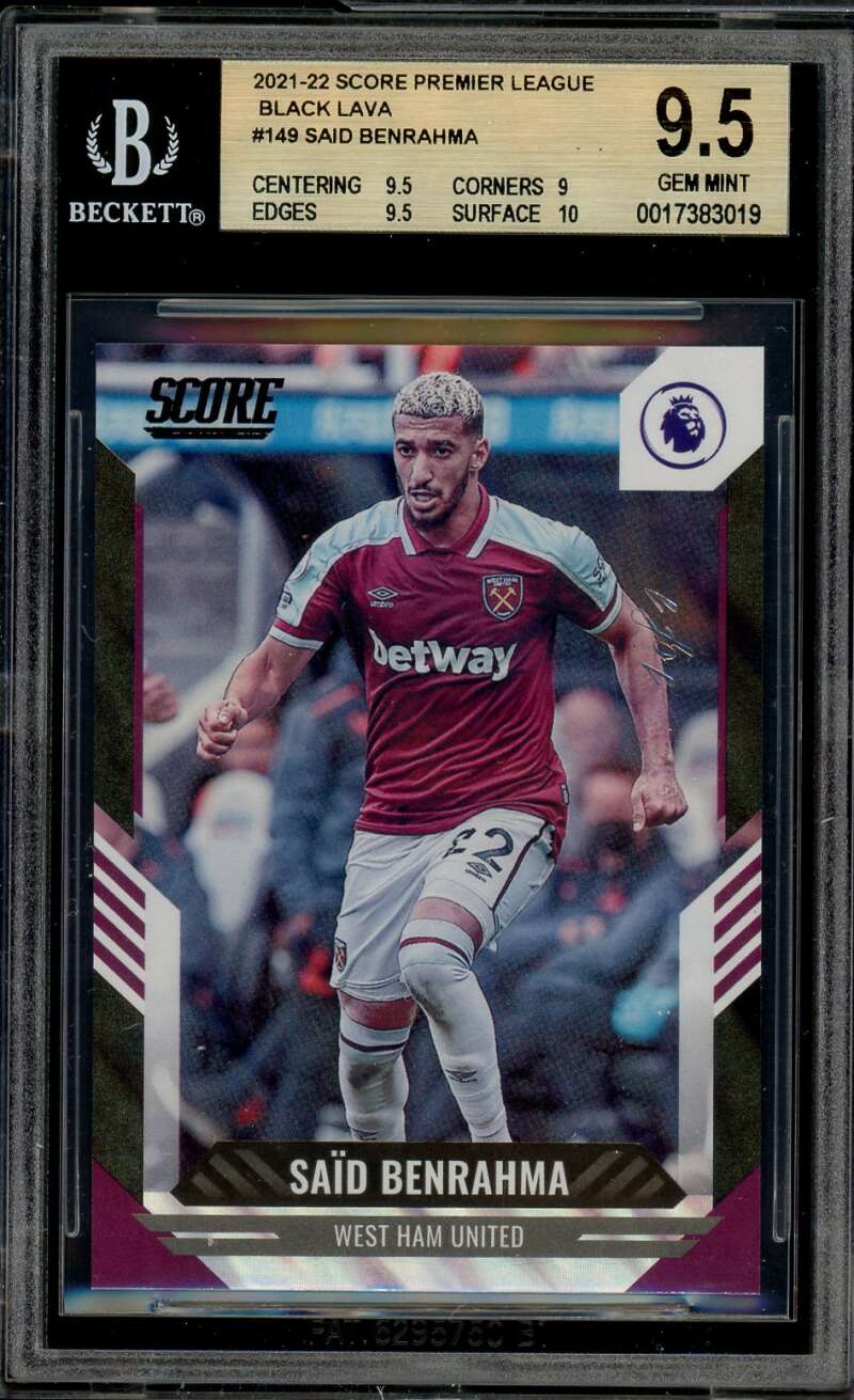 Said Benrahma Card 2021-22 Score Premier League Black Lava (1 of 1) #149 BGS 9.5 Image 1