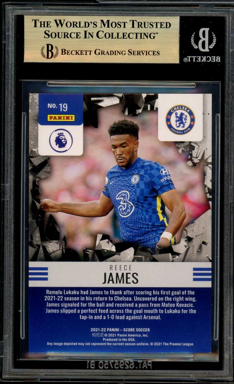 Reece James Card 2021-22 Score Premier League Gold Lava (4 of 10) #19 BGS 9.5 Image 2