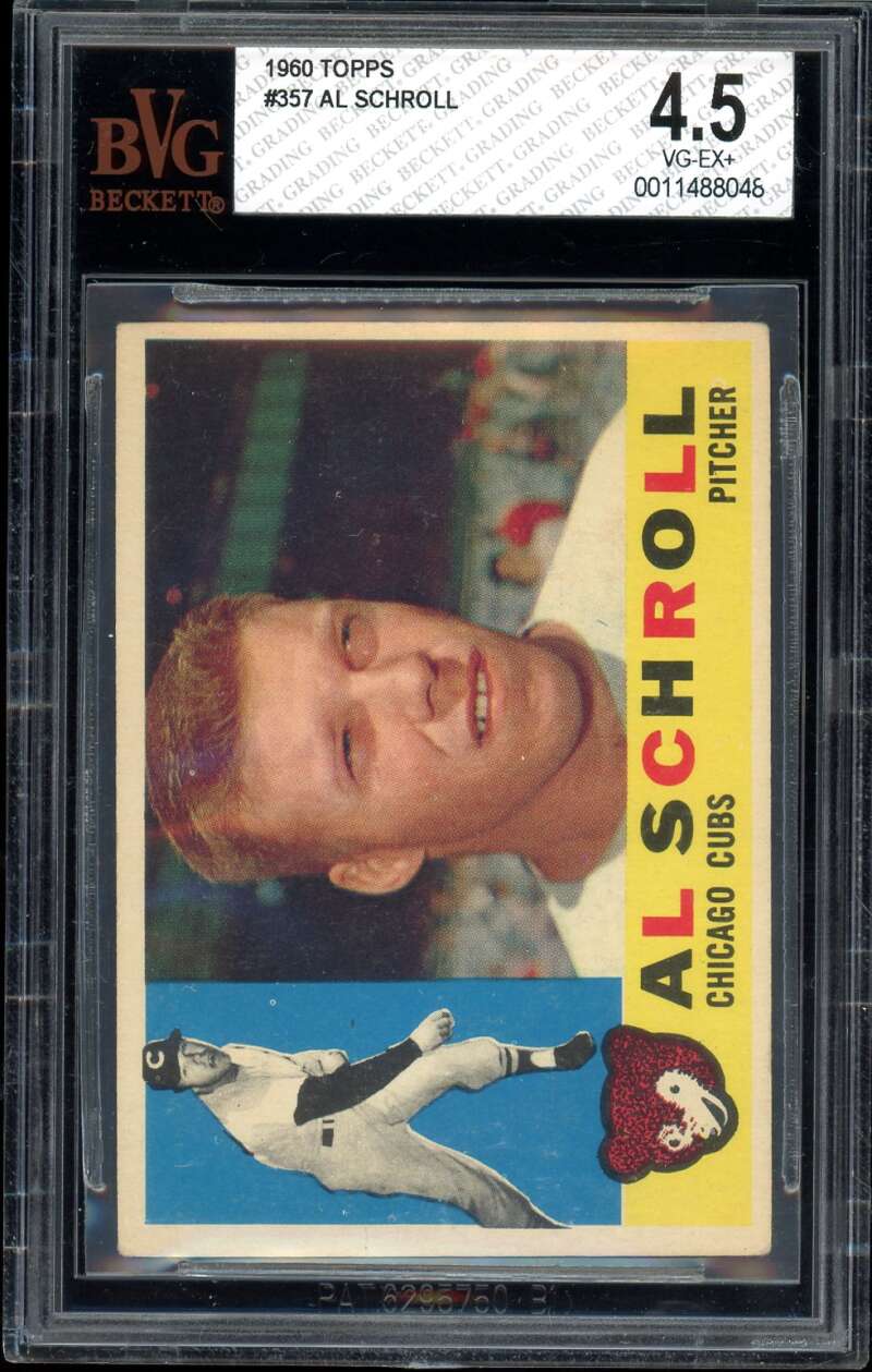 Al Schroll Card 1960 Topps #357 BGS BVG 4.5 Image 1