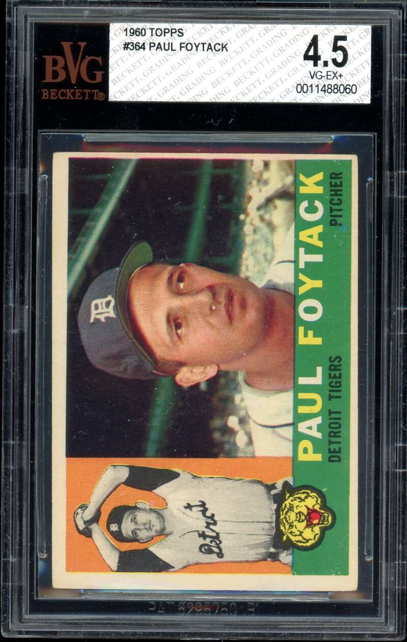Paul Foytack Card 1960 Topps #364 BGS BVG 4.5 Image 1