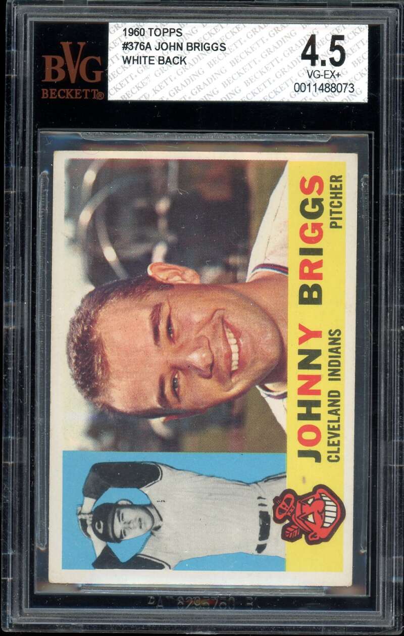 John Briggs Card 1960 Topps White Back #376A BGS BVG 4.5 Image 1