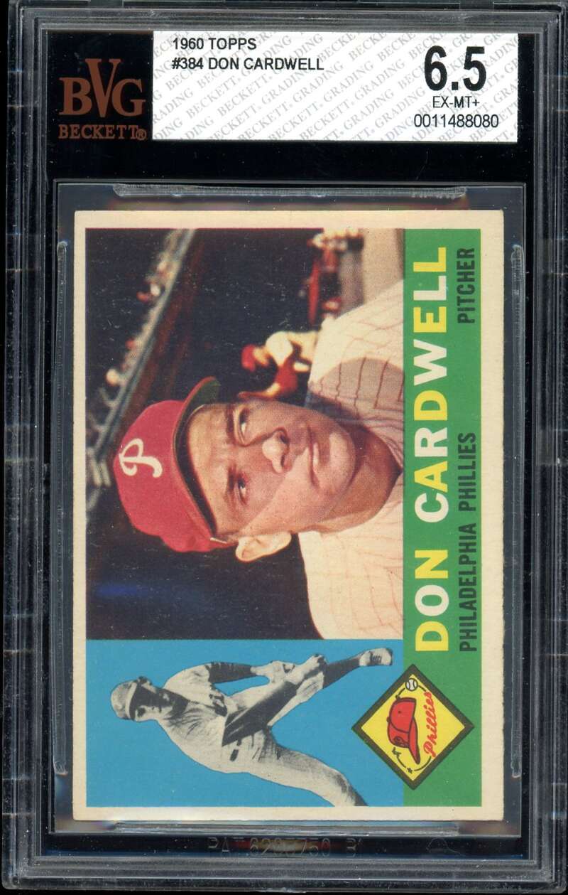 Don Cardwell Card 1960 Topps #384 BGS BVG 6.5 Image 1