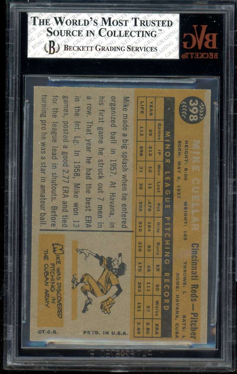 Mike Cuellar Card 1960 Topps #398 BGS BVG BVG 6 Image 2