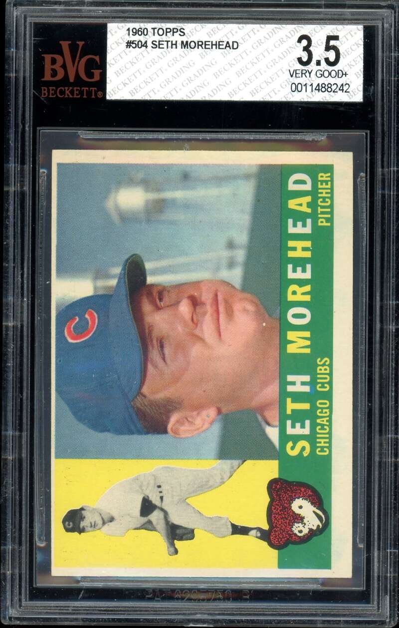 Seth Morehead Card 1960 Topps #504 BGS BVG 3.5 Image 1